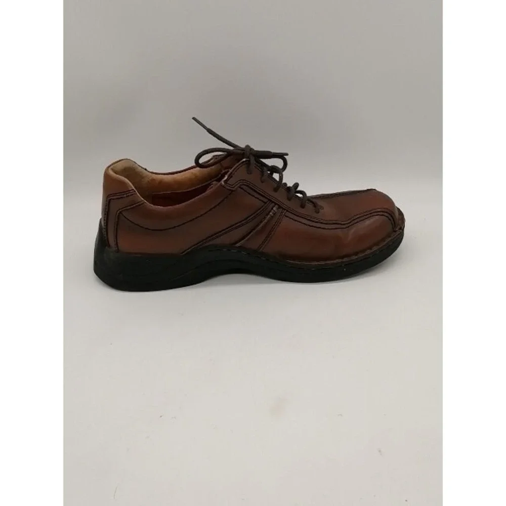 Clarks Mens Derby Shoe Brown Leather Lace Up Round Toe Padded 8.5